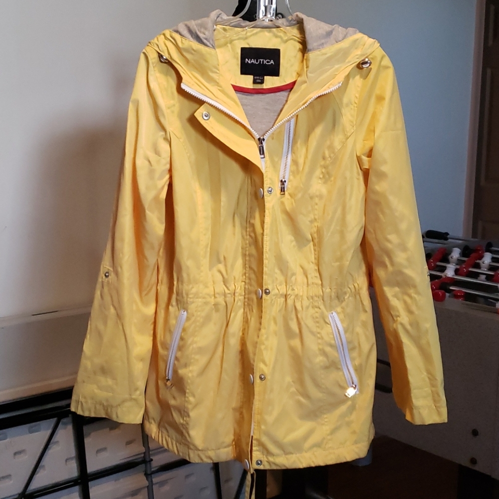 Nautica Hooded Zip Up Raincoat